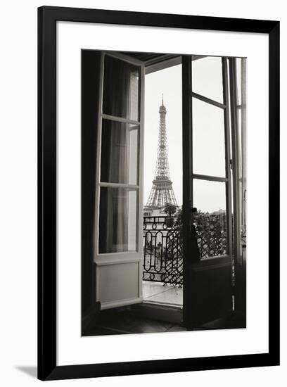 Eiffel Tower through French Doors-Christian Peacock-Framed Art Print