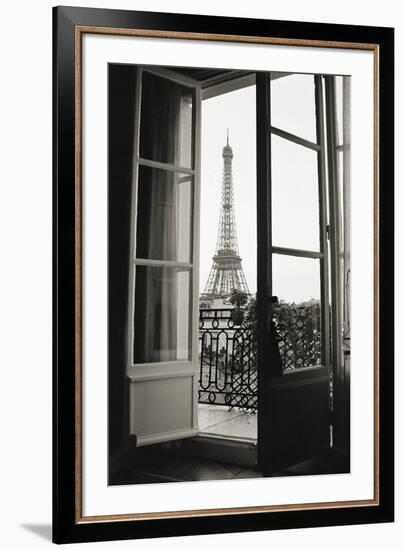 Eiffel Tower through French Doors-Christian Peacock-Framed Art Print