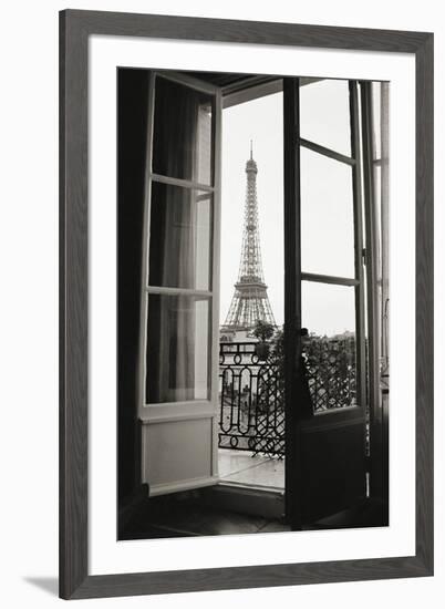 Eiffel Tower through French Doors-Christian Peacock-Framed Art Print