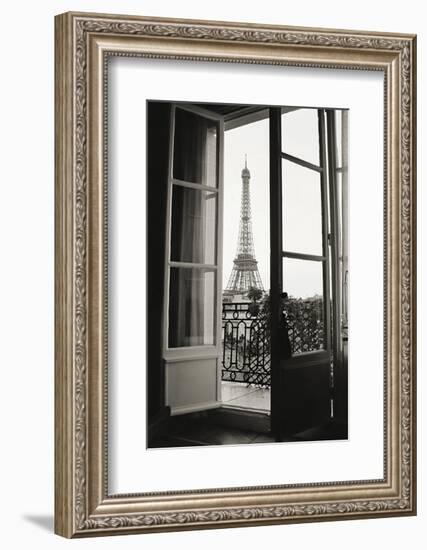 Eiffel Tower through French Doors-Christian Peacock-Framed Art Print