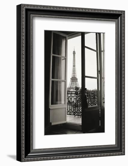 Eiffel Tower through French Doors-Christian Peacock-Framed Art Print