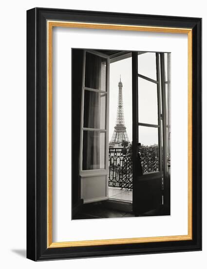Eiffel Tower through French Doors-Christian Peacock-Framed Art Print