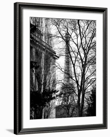 Eiffel Tower View of Winter Trocadero - Paris, France - Black and White Photography-Philippe Hugonnard-Framed Photographic Print