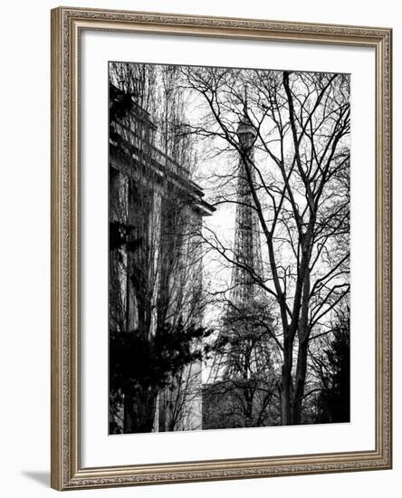 Eiffel Tower View of Winter Trocadero - Paris, France - Black and White Photography-Philippe Hugonnard-Framed Photographic Print