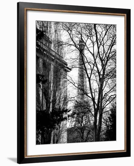 Eiffel Tower View of Winter Trocadero - Paris, France - Black and White Photography-Philippe Hugonnard-Framed Photographic Print