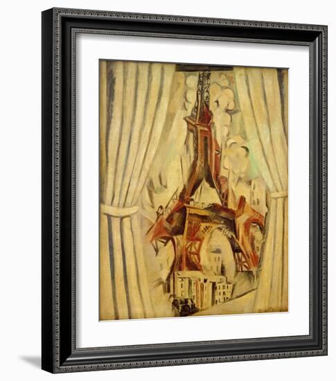 Eiffel Tower with Curtains, 1910-Robert Delaunay-Framed Giclee Print