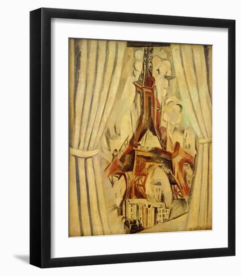 Eiffel Tower with Curtains, 1910-Robert Delaunay-Framed Giclee Print