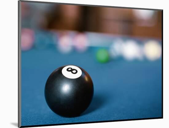 Eight ball on pool table-null-Mounted Photographic Print