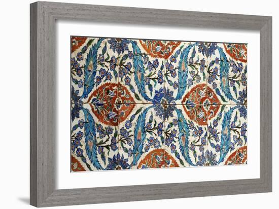 Eight Composite Iznik Polychrome Square Tiles, circa 1575-null-Framed Giclee Print