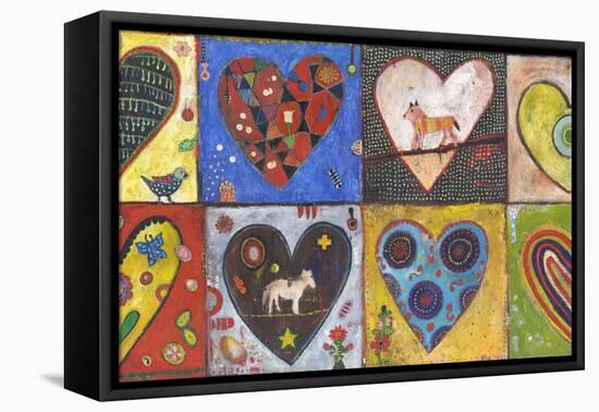 Eight Flat Hearts-Jill Mayberg-Framed Premier Image Canvas