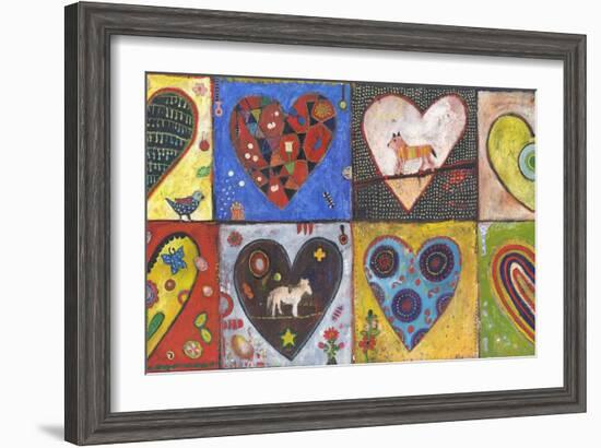 Eight Flat Hearts-Jill Mayberg-Framed Giclee Print