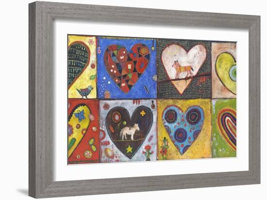 Eight Flat Hearts-Jill Mayberg-Framed Giclee Print