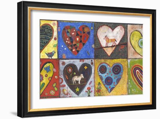 Eight Flat Hearts-Jill Mayberg-Framed Giclee Print