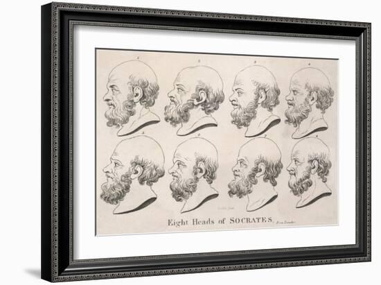 Eight Heads of Socrates, Classical Greek Philosopher-Barlow Barlow-Framed Art Print