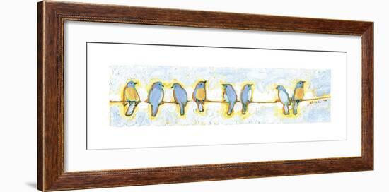 Eight Little Bluebirds-Jennifer Lommers-Framed Giclee Print