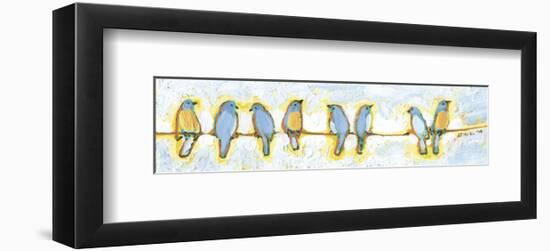 Eight Little Bluebirds-Jennifer Lommers-Framed Art Print