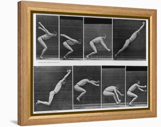 Eight Shots of a Man Jumping-null-Framed Premier Image Canvas