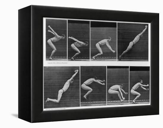 Eight Shots of a Man Jumping-null-Framed Premier Image Canvas