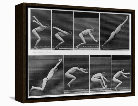 Eight Shots of a Man Jumping-null-Framed Premier Image Canvas