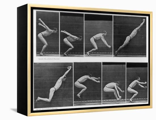 Eight Shots of a Man Jumping-null-Framed Premier Image Canvas