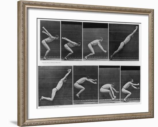 Eight Shots of a Man Jumping-null-Framed Photographic Print