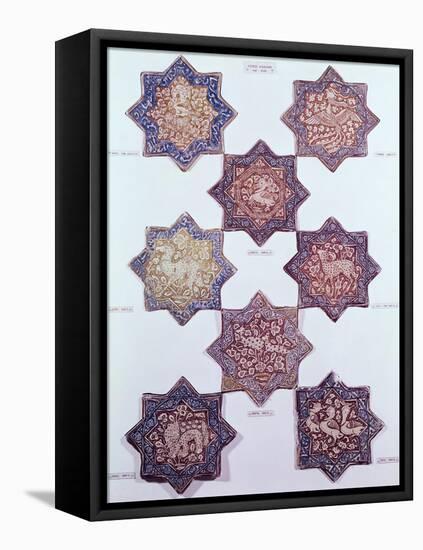 Eight Tiles Decorated with Animals, 13th-14th Century-null-Framed Premier Image Canvas