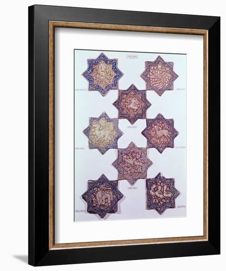 Eight Tiles Decorated with Animals, 13th-14th Century-null-Framed Giclee Print