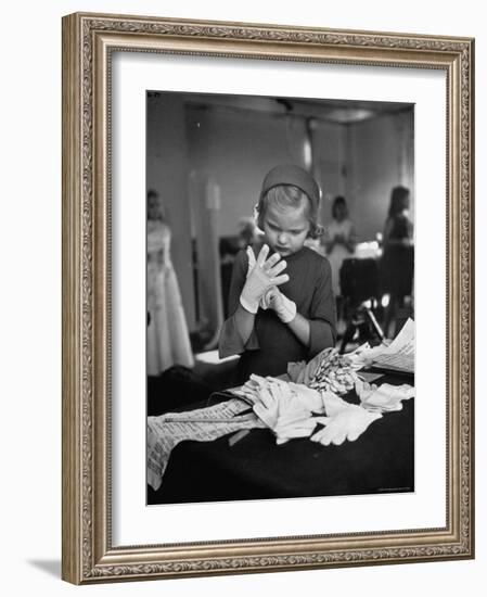 Eight Year Old Girl Modeling in a Fashion Show-Nina Leen-Framed Photographic Print