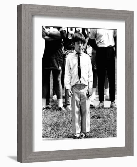 Eight-Year-Old John F Kennedy Jr at Dedication of Robert F Kennedy Stadium, Jun 10, 1969-null-Framed Photo