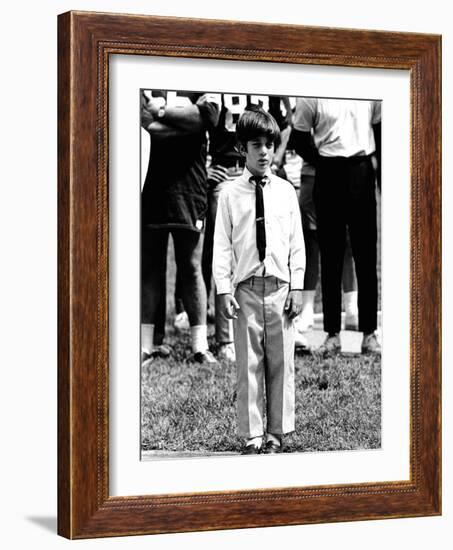Eight-Year-Old John F Kennedy Jr at Dedication of Robert F Kennedy Stadium, Jun 10, 1969-null-Framed Photo