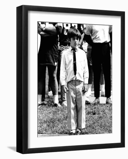 Eight-Year-Old John F Kennedy Jr at Dedication of Robert F Kennedy Stadium, Jun 10, 1969-null-Framed Photo