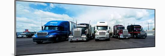 Eighteen Wheeler Vehicles on the Road-null-Mounted Photographic Print