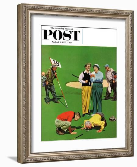 "Eighteenth Hole" Saturday Evening Post Cover, August 6, 1955-John Falter-Framed Giclee Print