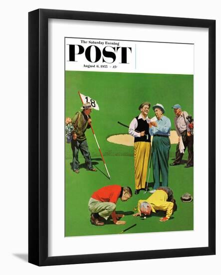 "Eighteenth Hole" Saturday Evening Post Cover, August 6, 1955-John Falter-Framed Giclee Print