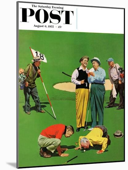 "Eighteenth Hole" Saturday Evening Post Cover, August 6, 1955-John Falter-Mounted Giclee Print