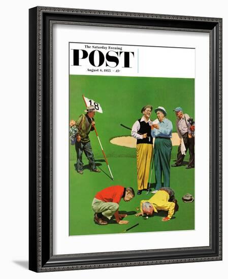 "Eighteenth Hole" Saturday Evening Post Cover, August 6, 1955-John Falter-Framed Giclee Print