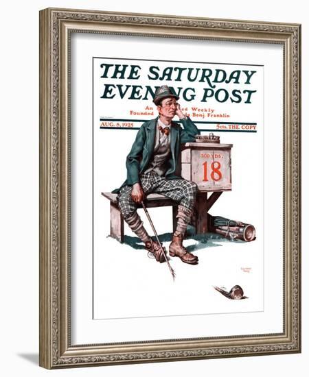 "Eighteenth Hole," Saturday Evening Post Cover, August 8, 1925-Lawrence Toney-Framed Giclee Print