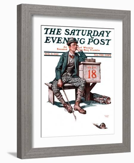 "Eighteenth Hole," Saturday Evening Post Cover, August 8, 1925-Lawrence Toney-Framed Giclee Print