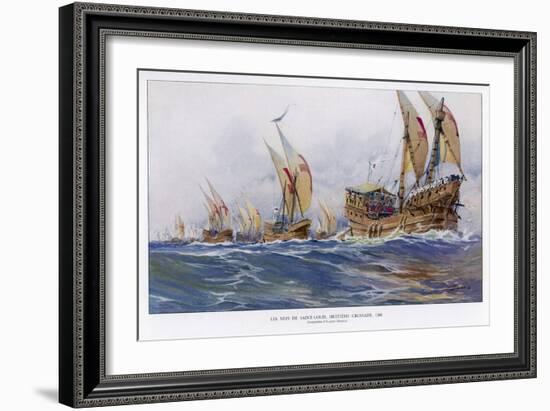 Eighth Crusade the Ships-Albert Sebille-Framed Art Print