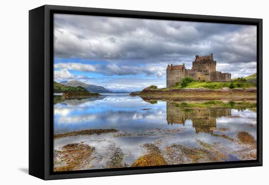 Eilean Donan Castle on a Cloudy Day, Highlands, Scotland, UK-Nataliya Hora-Framed Premier Image Canvas