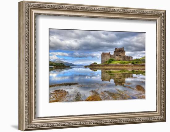 Eilean Donan Castle on a Cloudy Day, Highlands, Scotland, UK-Nataliya Hora-Framed Photographic Print