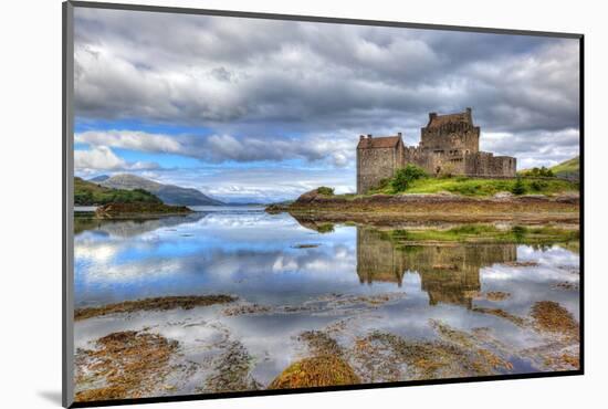 Eilean Donan Castle on a Cloudy Day, Highlands, Scotland, UK-Nataliya Hora-Mounted Photographic Print