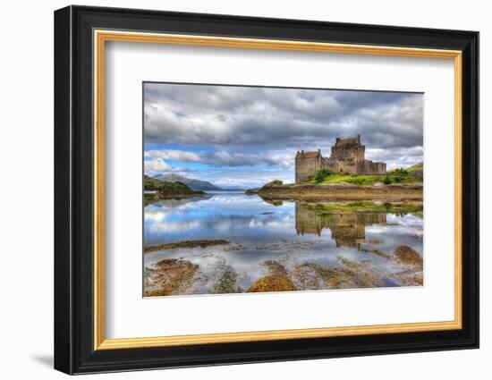 Eilean Donan Castle on a Cloudy Day, Highlands, Scotland, UK-Nataliya Hora-Framed Photographic Print