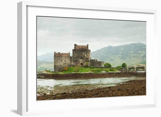 Eilean Donan Castle on a Cloudy Day, Scotland. UK-A_nella-Framed Photographic Print