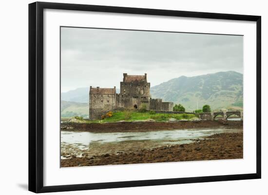 Eilean Donan Castle on a Cloudy Day, Scotland. UK-A_nella-Framed Photographic Print