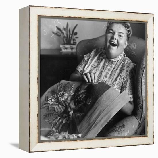 Eileen Farrell at Home Doing Needlepoint-Gordon Parks-Framed Premier Image Canvas