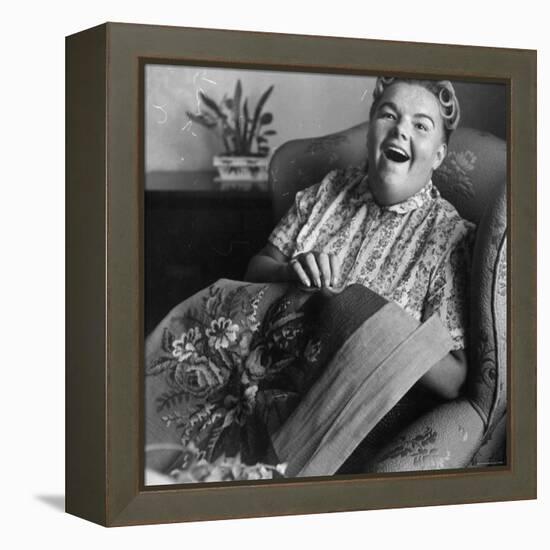 Eileen Farrell at Home Doing Needlepoint-Gordon Parks-Framed Premier Image Canvas