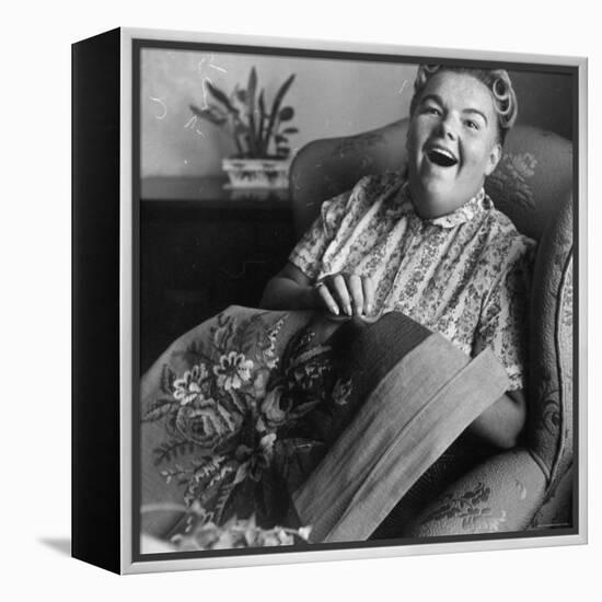 Eileen Farrell at Home Doing Needlepoint-Gordon Parks-Framed Premier Image Canvas