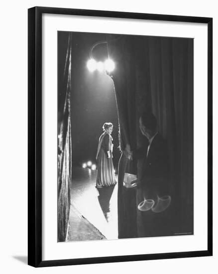 Eileen Farrell Talking Bow After Her Debut Performance in 'Alcestis' at Met-Peter Stackpole-Framed Premium Photographic Print