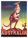 Australia, Airline & Travel Kangaroo c.1957-Eileen Mayo-Framed Art Print